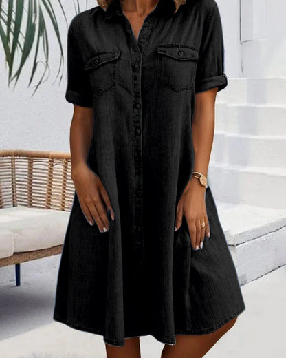 Mariline - Rochie cămașă din denim casual