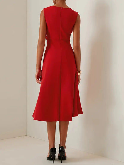 Sonia - Rochie midi asimetrică drapată