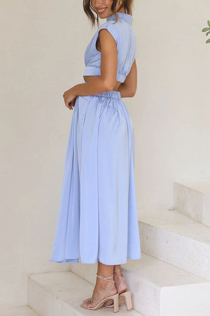 Quincy – Rochie Midi cu Decupaj și Buzunare