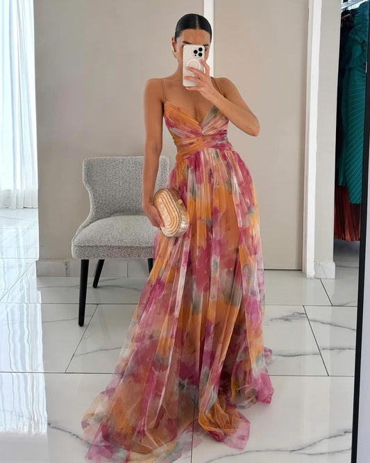 Giselle – Rochie lungă captivantă cu imprimeu floral
