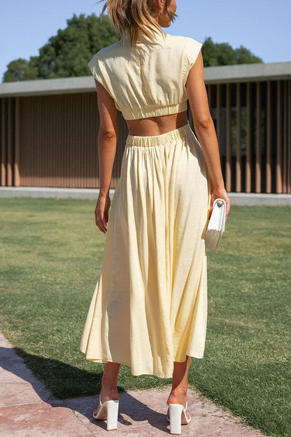 Quincy – Rochie Midi cu Decupaj și Buzunare