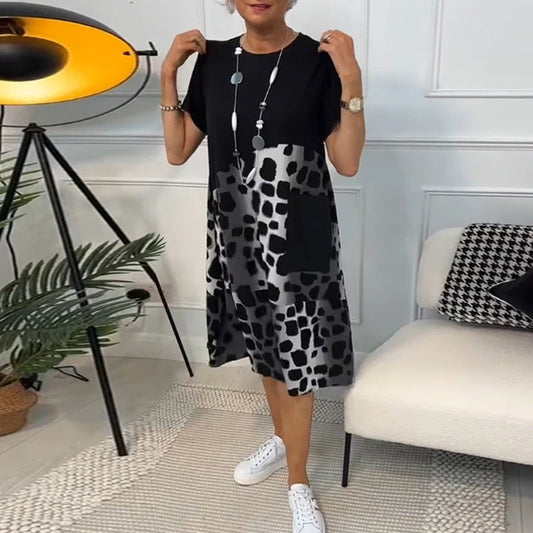 Lina – Rochie de Vară Ușoară cu Decolteu Rotund