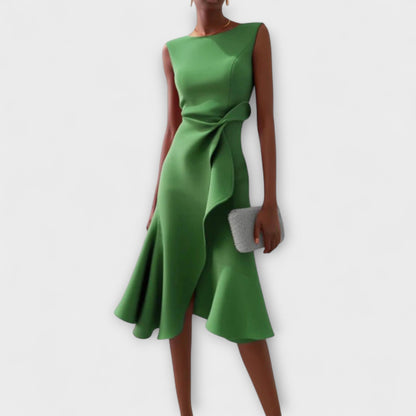 Sonia - Rochie midi asimetrică drapată