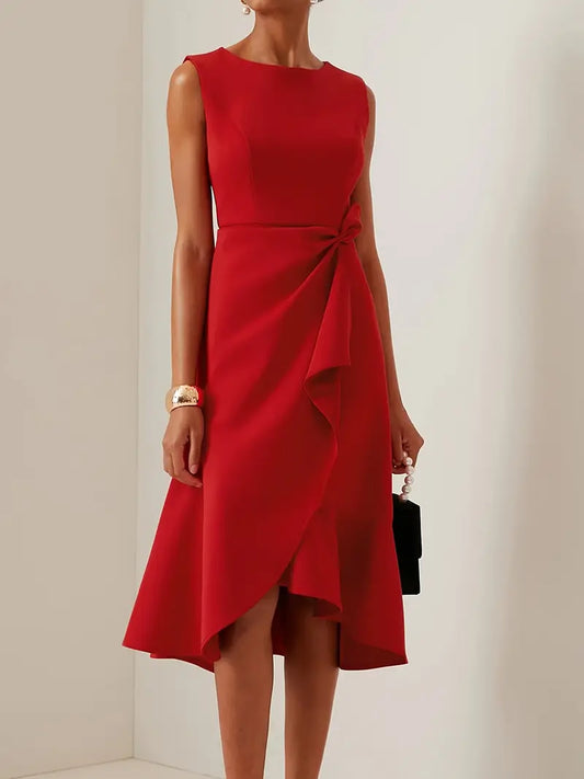 Sonia - Rochie midi asimetrică drapată