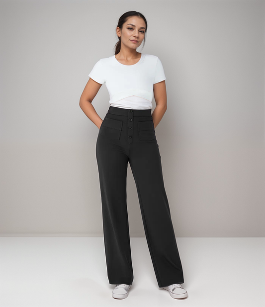 Daina | Pantaloni cu talie înaltă elasticizați | 1+1 GRATUIT