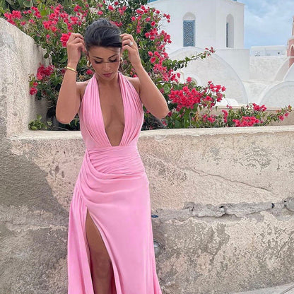 Antonia - Rochie fendue cu spatele la decolteu adânc