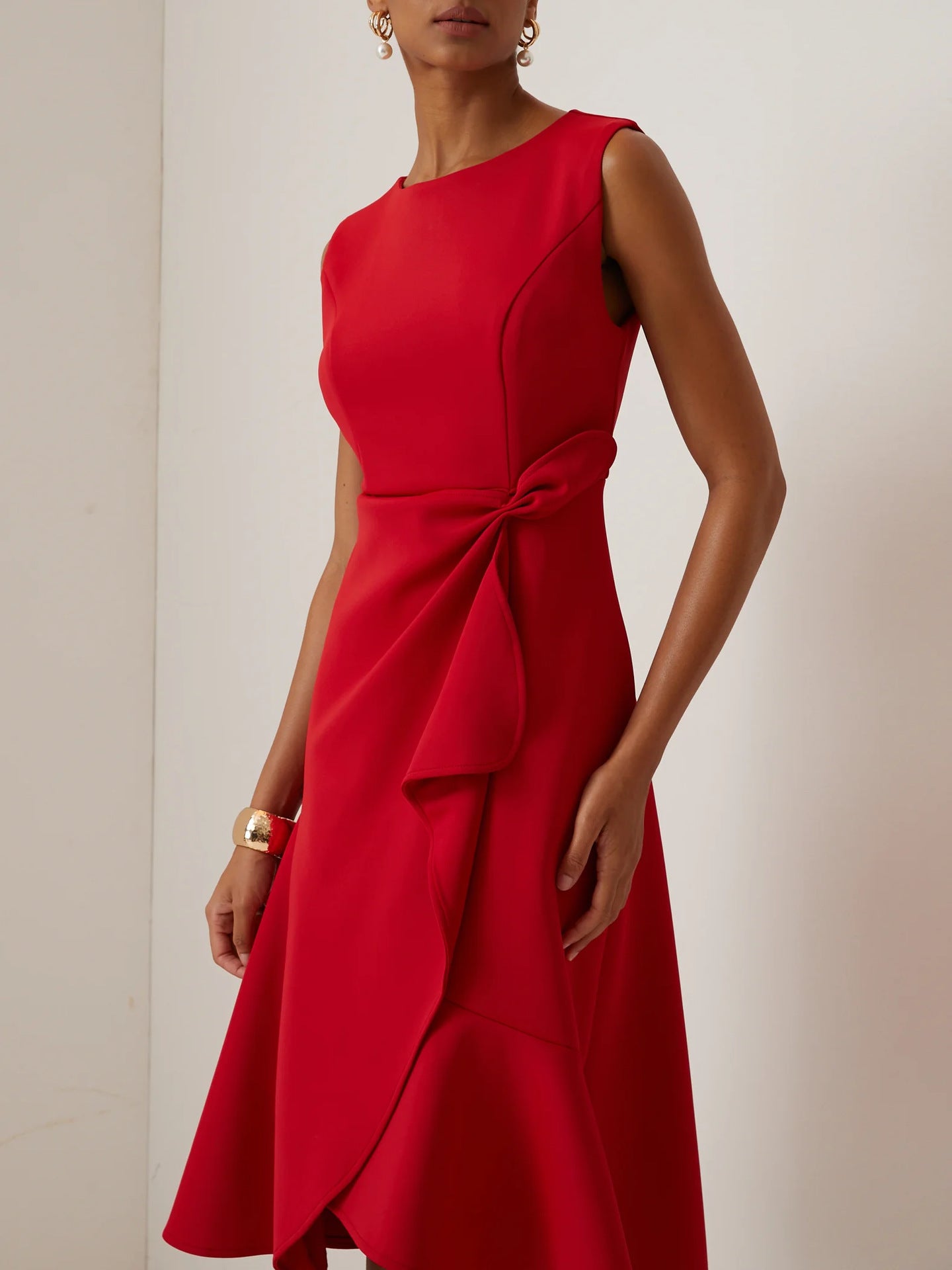 Sonia - Rochie midi asimetrică drapată