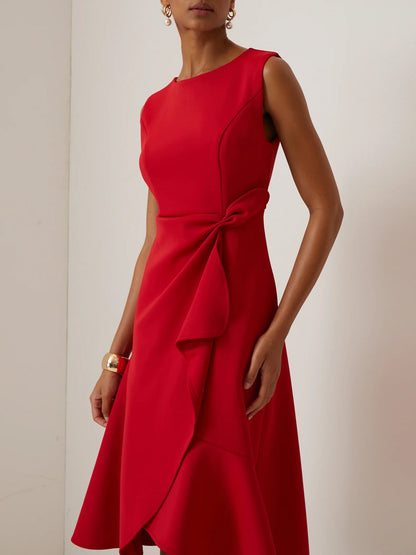 Sonia - Rochie midi asimetrică drapată