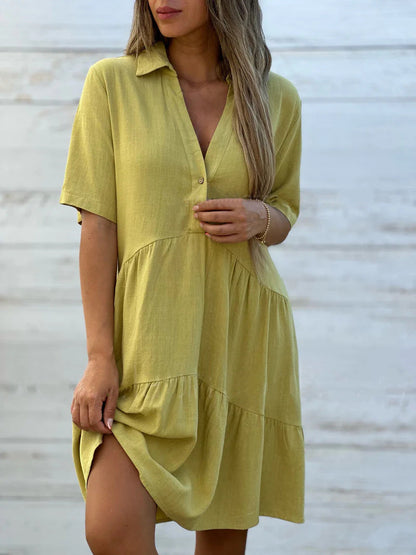 Josianne - Rochie de vară casual din in