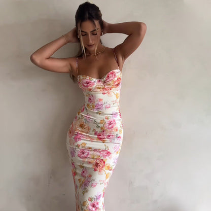 Beau - Rochie lungă cu flori de vară