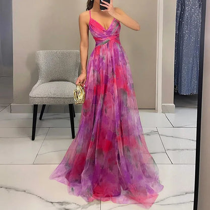 Giselle – Rochie lungă captivantă cu imprimeu floral
