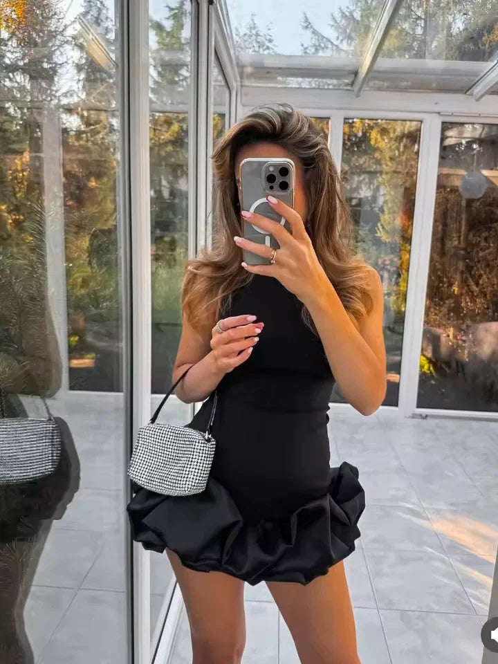 Fabiana - Rochie Scurtă Elegantă cu Volane