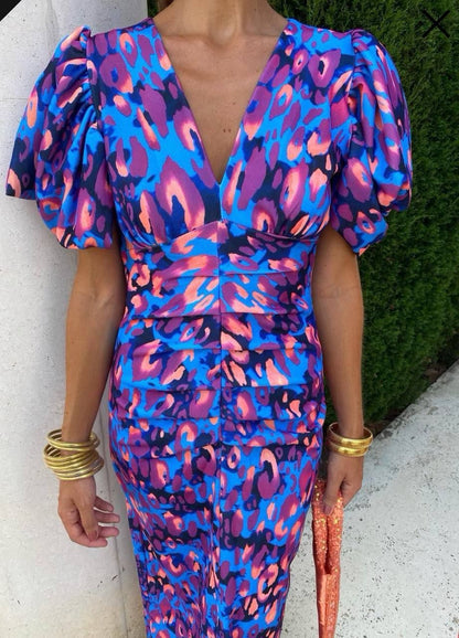 Marisol – Rochie colorată cu pliuri