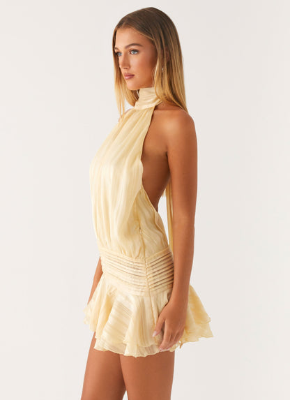 Roselyn – Rochie scurtă din chiffon cu talie perlata