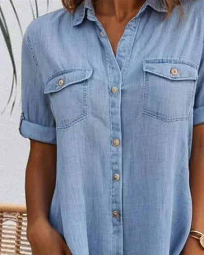 Mariline - Rochie cămașă din denim casual