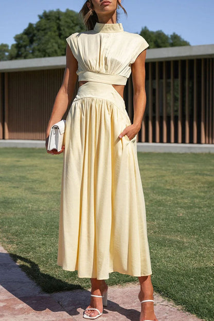 Quincy – Rochie Midi cu Decupaj și Buzunare