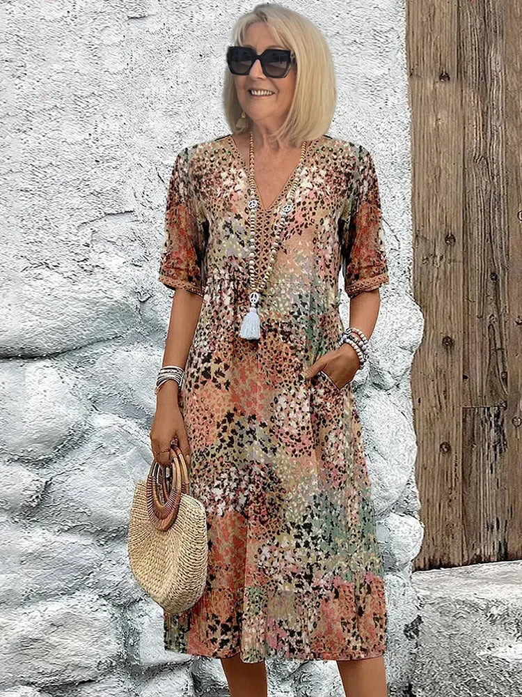Monica – Rochie Elegantă cu Flori