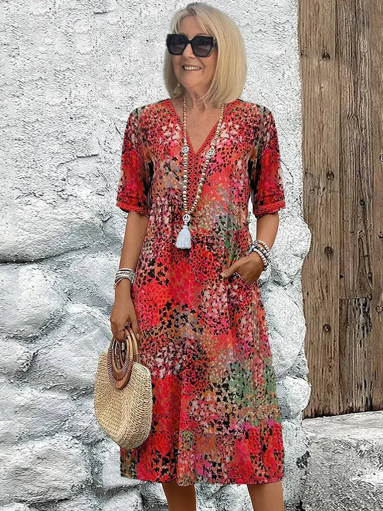 Monica – Rochie Elegantă cu Flori