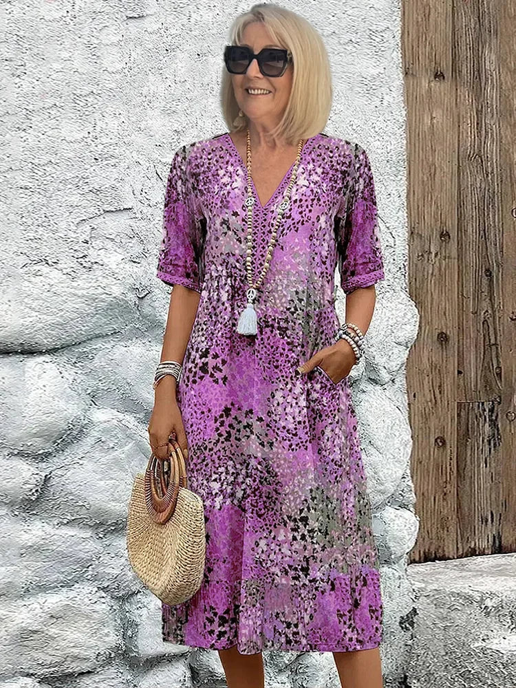 Monica – Rochie Elegantă cu Flori