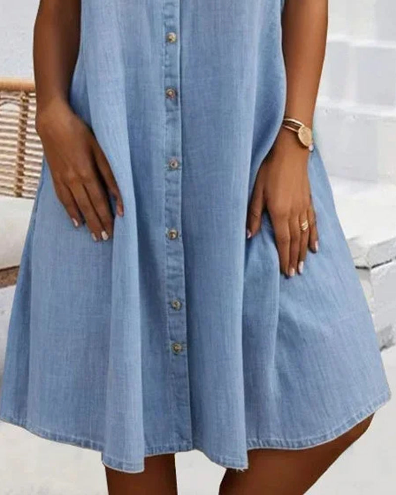 Mariline - Rochie cămașă din denim casual
