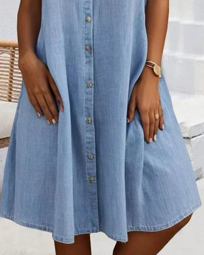 Mariline - Rochie cămașă din denim casual