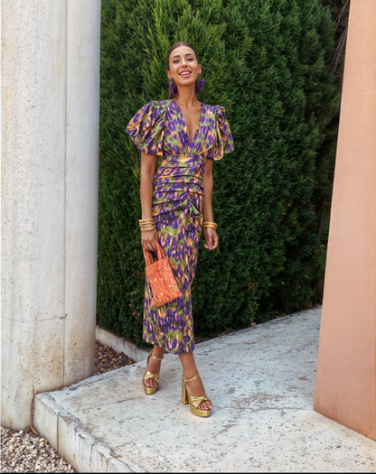 Marisol – Rochie colorată cu pliuri