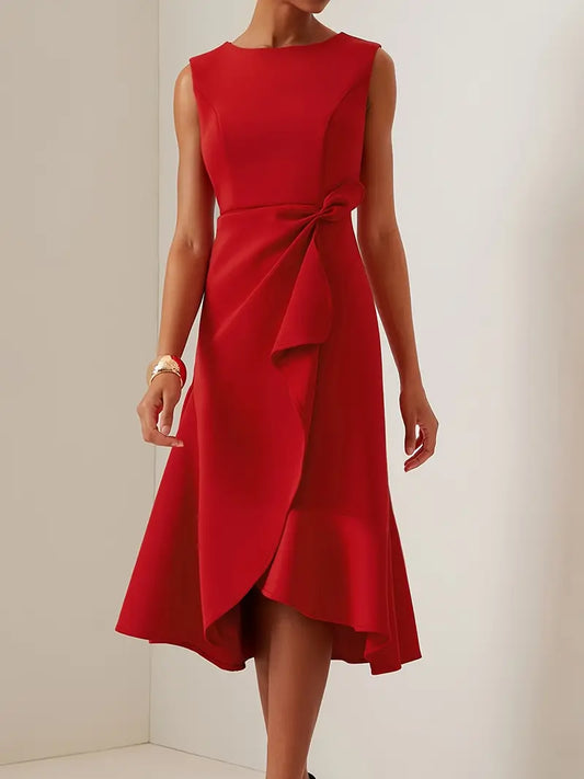 Sonia - Rochie midi asimetrică drapată