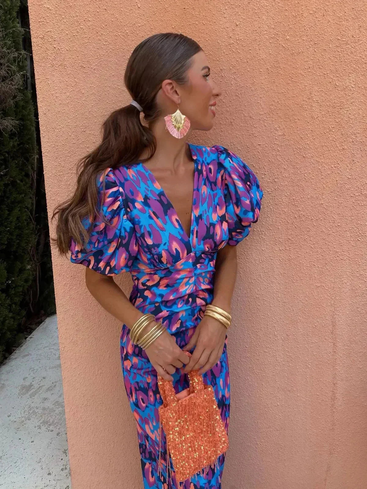 Marisol – Rochie colorată cu pliuri