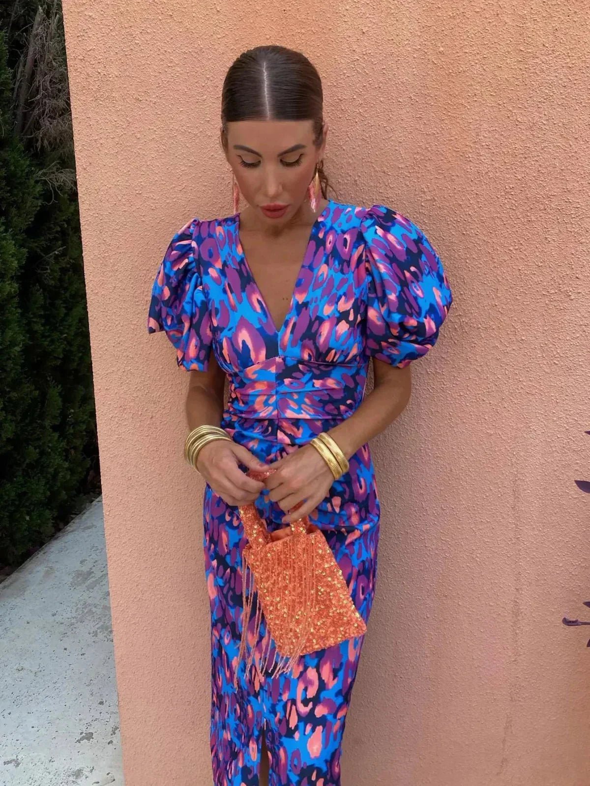 Marisol – Rochie colorată cu pliuri
