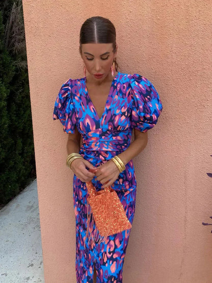 Marisol – Rochie colorată cu pliuri