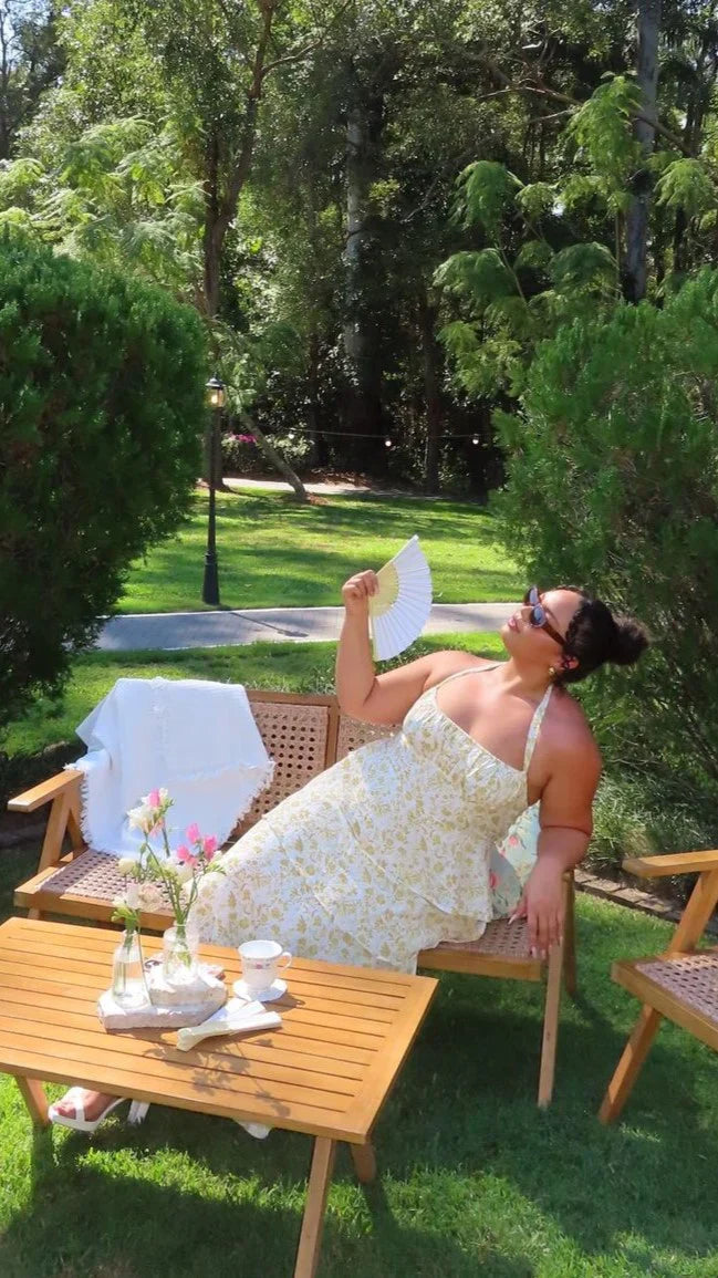 Isadora – Rochie maxi cu flori în nuanță de piersică