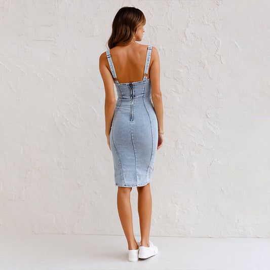 Mona – Rochie Camisole din Denim