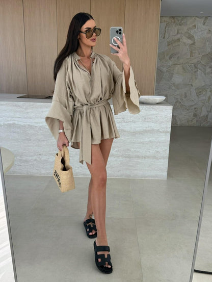 Demi – Salopetă fluidă cu mâneci volan