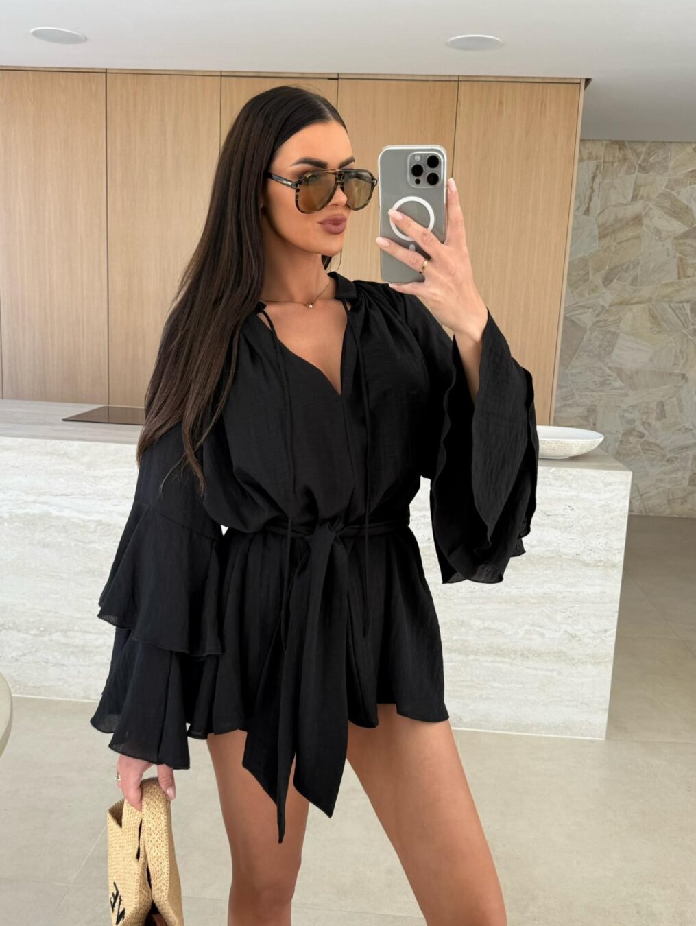 Demi – Salopetă fluidă cu mâneci volan