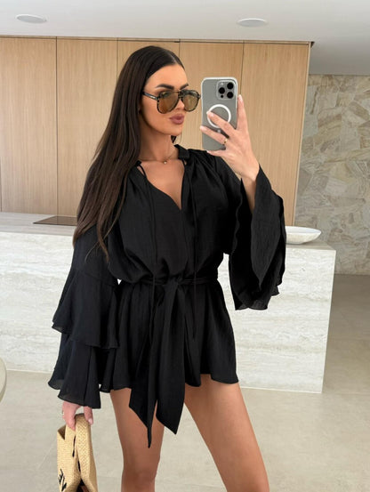 Demi – Salopetă fluidă cu mâneci volan