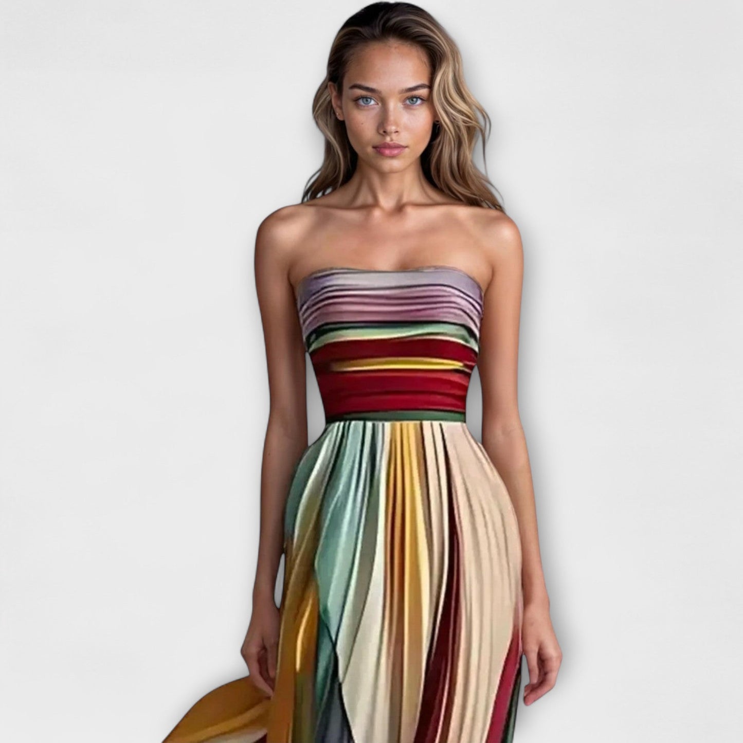 Flora – Rochie Colorată Fără Mâneci